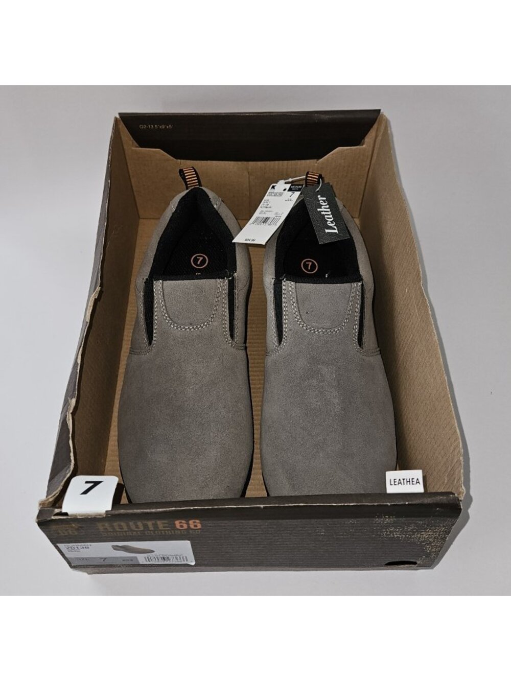 NEW Route 66 Norman Grey Slip-On Shoes Leather Men's Size 7 Medium Width